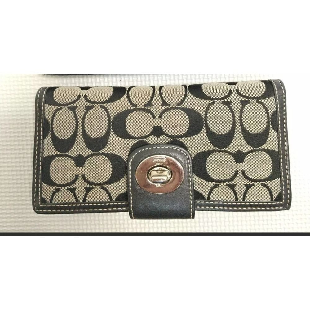 Coach Logo Bifold Wallet with Checkbook.